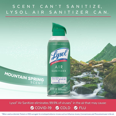 Lysol Mountain Spring Air Sanitizer Spray - 10oz