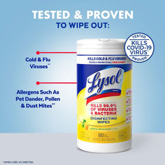 Lysol Lemon and Lime Blossom Disinfecting Wipes- 80ct: Multi-Surface Cleaning Power, Health Fact - Aluminum-Free