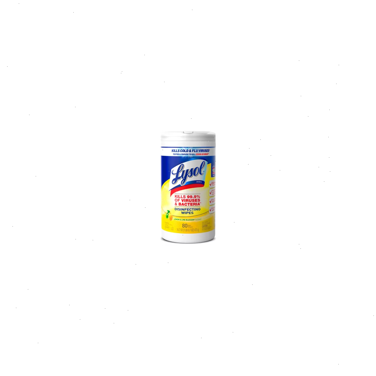 Lysol Lemon and Lime Blossom Disinfecting Wipes- 80ct: Multi-Surface Cleaning Power, Health Fact - Aluminum-Free