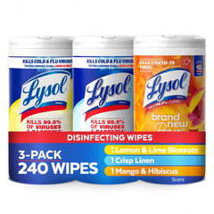 Lysol Disinfecting Wipes - Lemon/Crisp Linen/Mango and Hibiscus - 240ct/3pk