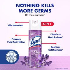 Lysol Lavender Disinfectant Aerosol Spray - 38 fl oz: Aluminum-Free Cleaning Solution for Multipurpose, Multi-Surface Use