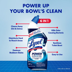 Lysol Power Unscented Clinging Gel Toilet Bowl Cleaner - 24 fl oz/2ct