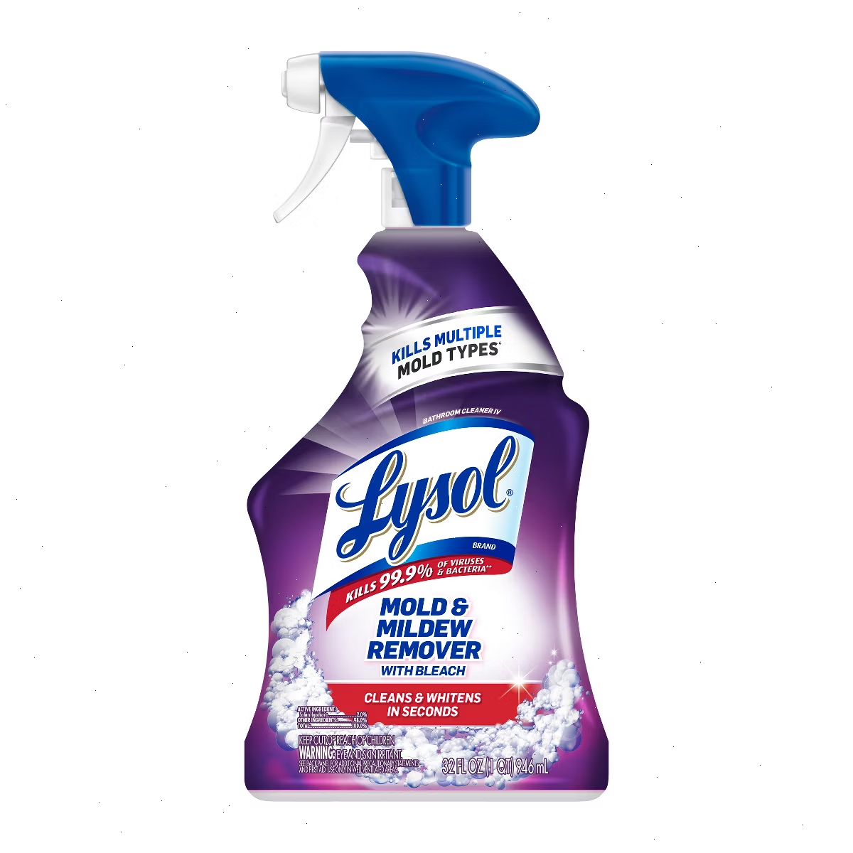 Lysol Unscented Mold & Mildew Remover with Bleach Bathroom Cleaning Spray - 32 fl oz
